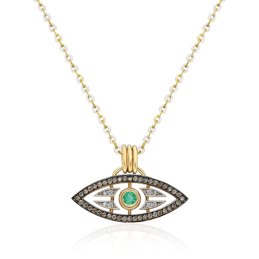 “Macu” Caribbean Eye Pendant - Diamonds and Emerald