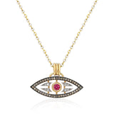 “Macu” Caribbean Eye Pendant - Diamonds and Tourmaline