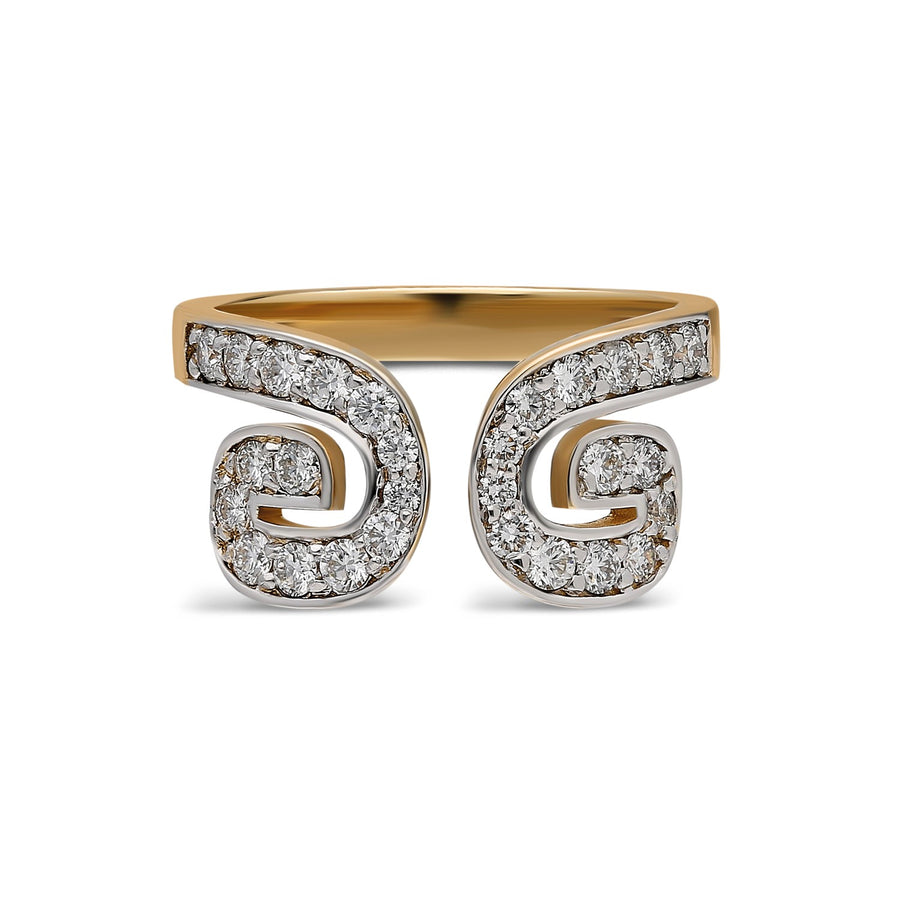 “Txirimiri” White Diamond Bling Ring - Espuma
