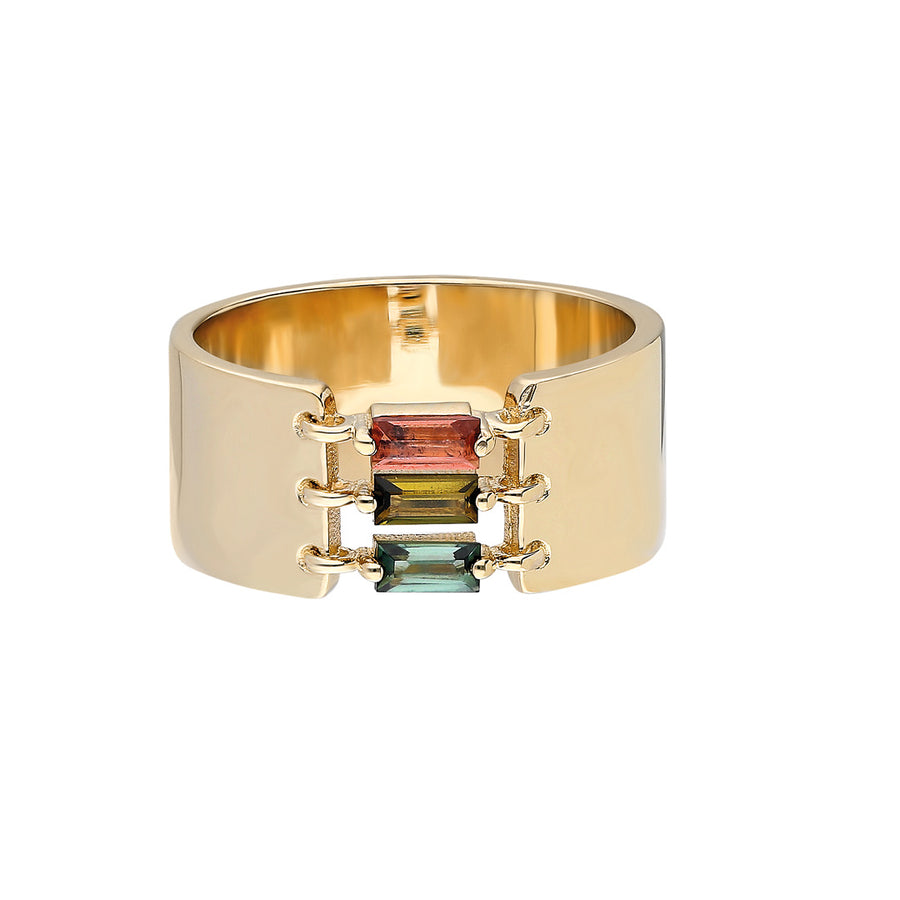 “Miri” Triple Tourmaline Baguette Cigar Band