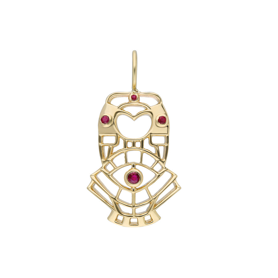 “Atabex” Cutout Pendant - Ruby Earth