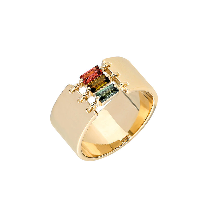 “Miri” Triple Tourmaline Baguette Cigar Band