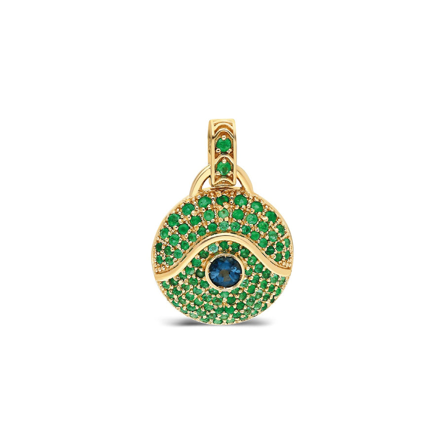 “Acu” Emerald and Blue Topaz Pendant