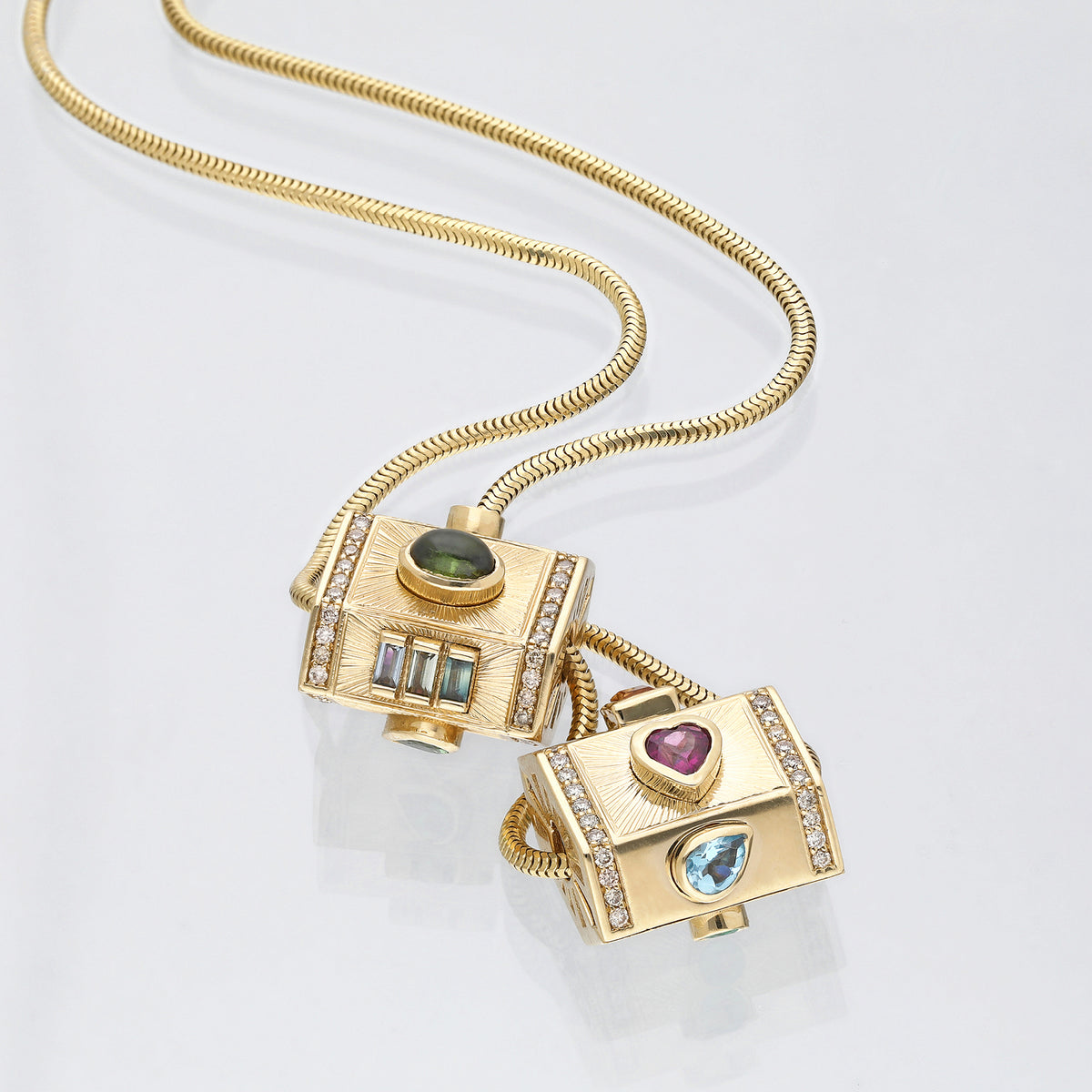 Yarí “Tesoro” Nugget Charm Pendant - Multi-Shaped Gemstones