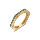 “Baira” Hexagonal Ring - Tsavorites