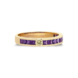 ¡Buenos Días! Mega Ray Stacker Ring - Amethyst and Yellow Sapphire