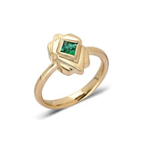 "Toa" Mini Frog Ring - Emerald