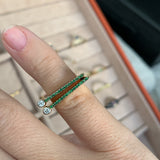 SAMPLE SALE ¡Buenos Días! “Horizon” Ray Ring in Yellow Gold with Tsavorites