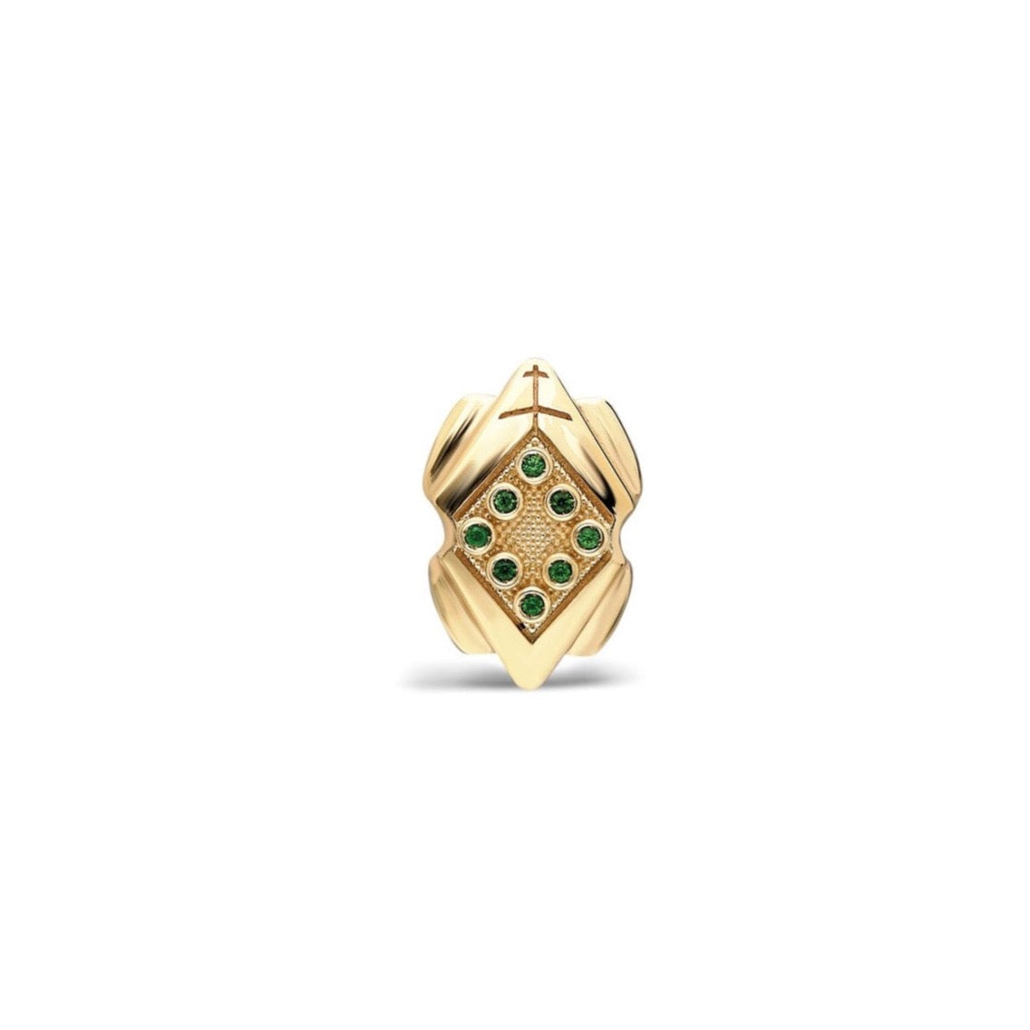 "Toa" Bezel Tsavorites Bead Pendant