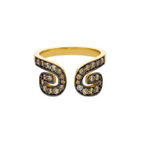 “Txirimiri” Cognac Diamond Bling Ring - Coffee