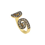 “Txirimiri” Cognac Diamond Bling Ring - Coffee