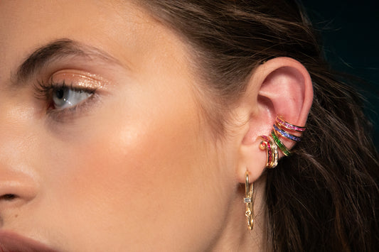 ¡Buenos Días! “Mega Ray” Ear Cuff - White Diamonds