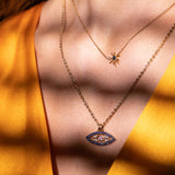 ¡Buenos Días! Mini Sun Necklace - Blue Sapphire and Diamond
