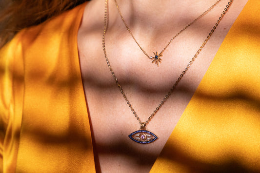 ¡Buenos Días! Mini Sun Necklace - Blue Sapphire and Diamond