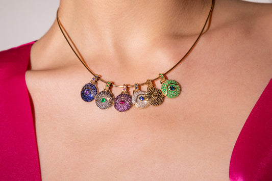 “Acu” Emerald and Blue Topaz Pendant