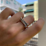 SAMPLE SALE ¡Buenos Días! “Reach” Ray Ring in Yellow Gold with Champagne Diamonds - SIZE 7
