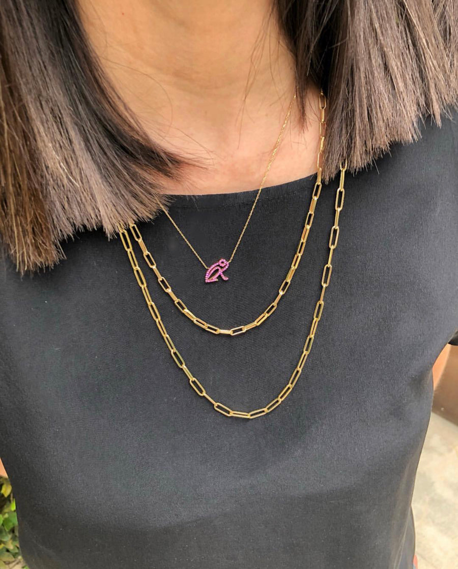 “Kiki” Pink Sapphire Coquí Necklace