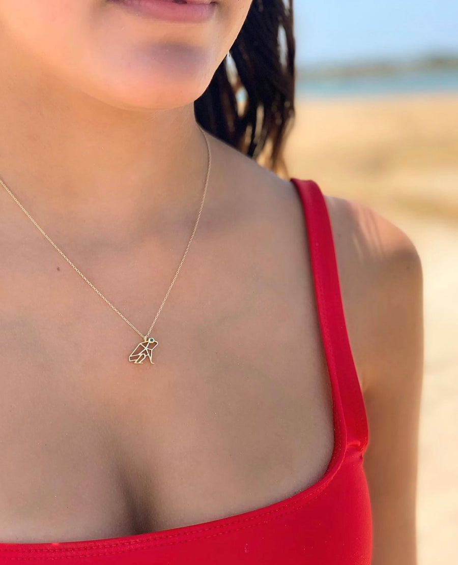 “Keko” Coquí Necklace with Emerald Eye