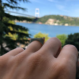 SAMPLE SALE ¡Buenos Días! “Reach” Ray Ring in Yellow Gold with Champagne Diamonds - SIZE 7