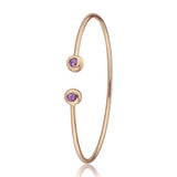 Bezel Wire Cuff Bracelet - 18K Rose Gold and Pink Sapphires