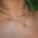 “Macu” Caribbean Eye Pendant - Diamonds and Tourmaline