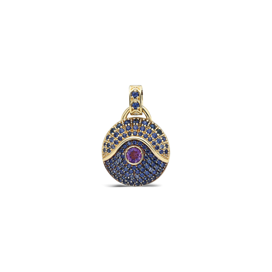 “Acu” Blue Sapphire and Amethyst Pendant