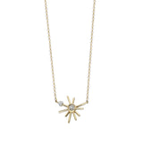¡Buenos Días! Mini Sun Necklace - Champagne Diamond and White Diamond