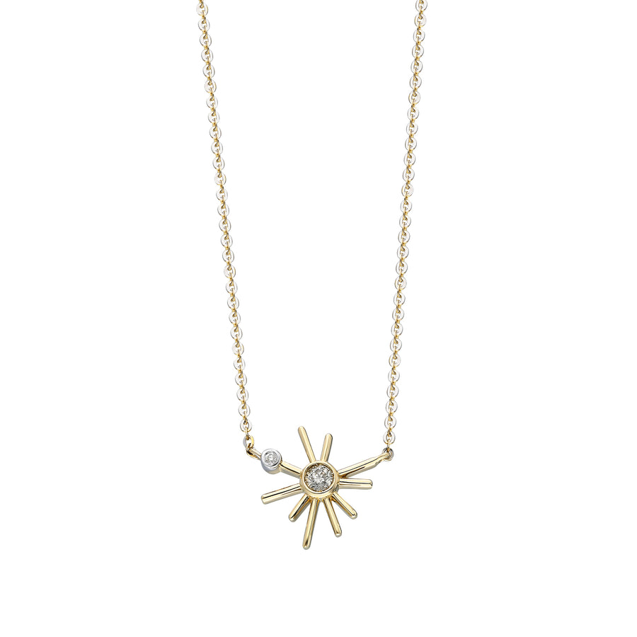 ¡Buenos Días! Mini Sun Necklace - Champagne Diamond and White Diamond
