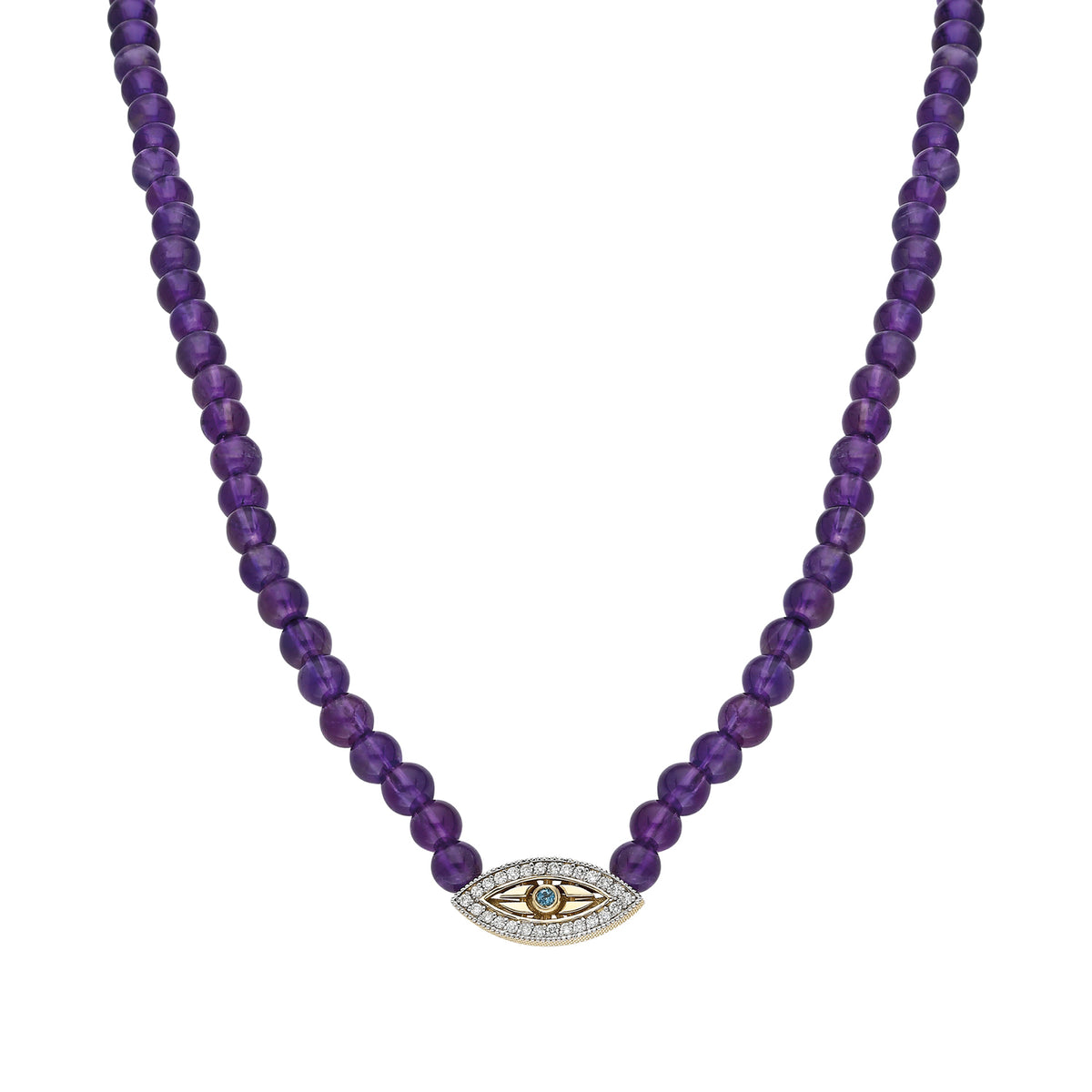 Pavé "Macu” Beaded Necklace - Amethyst