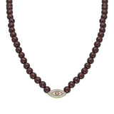 Pavé "Macu” Beaded Necklace - Garnet