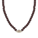 Pavé "Macu” Beaded Necklace - Garnet