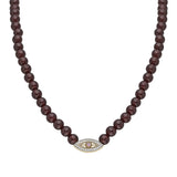 SAMPLE SALE Pavé "Macu” Beaded Necklace - Garnet