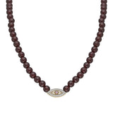 Pavé "Macu” Beaded Necklace - Garnet