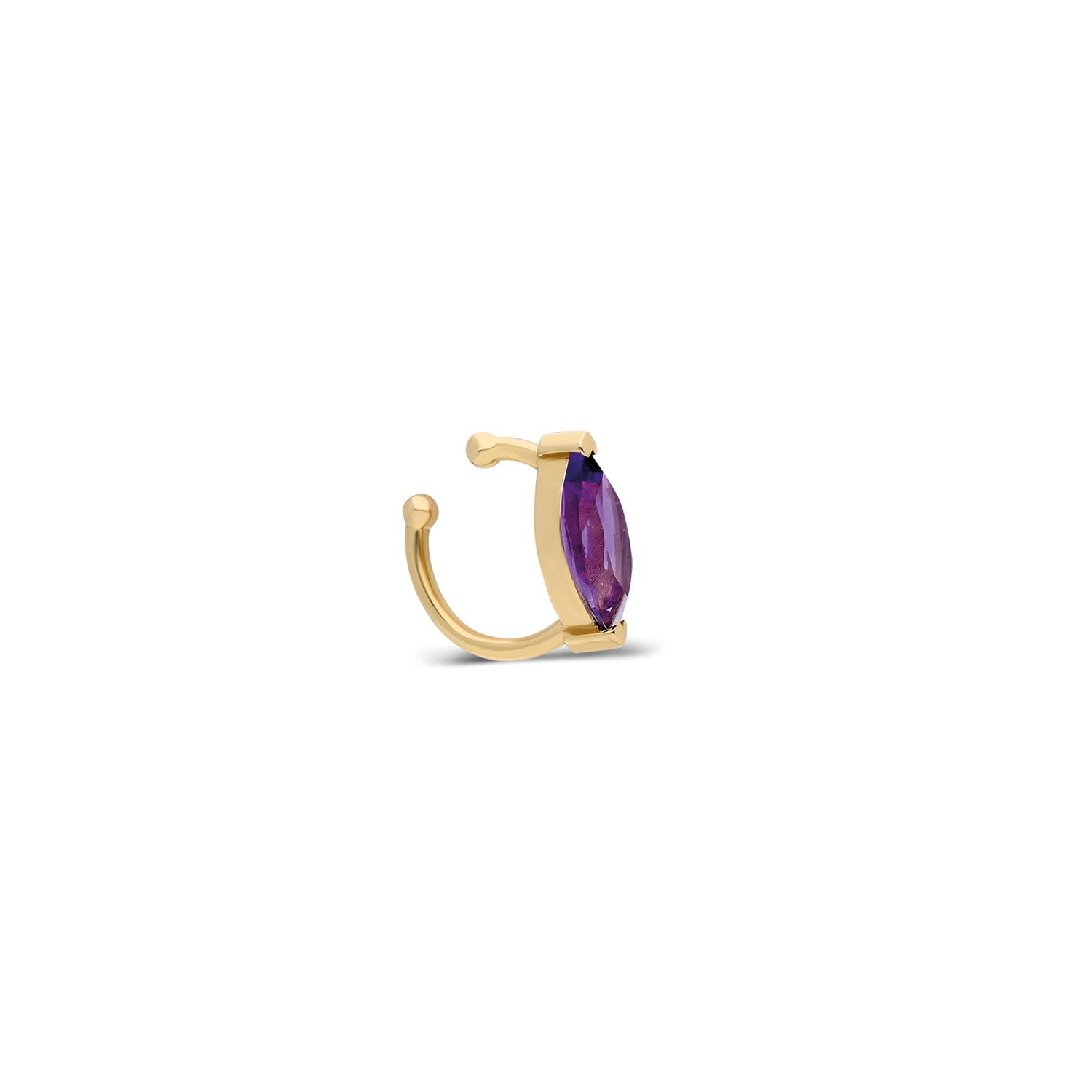 “Sera” Floating Marquise Ear Cuff - Amethyst (no piercing)