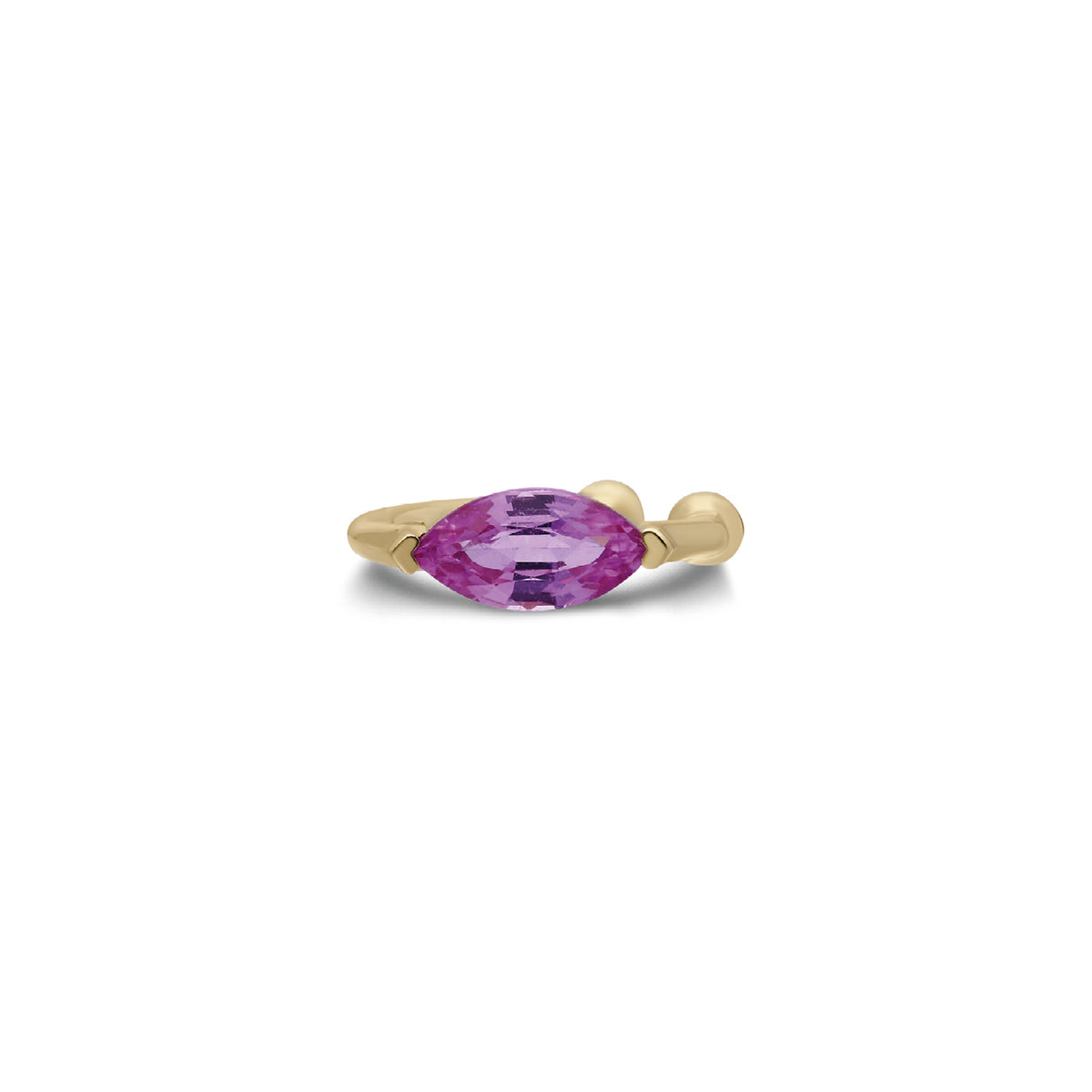 “Sera” Floating Marquise Ear Cuff - Pink Sapphire (no piercing)