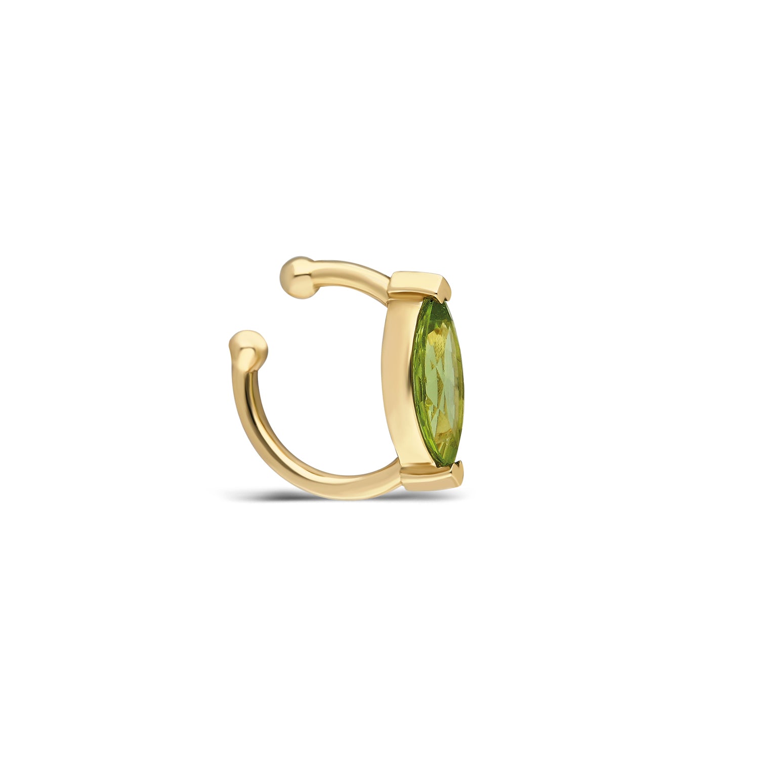 “Sera” Floating Marquise Ear Cuff - Peridot (no piercing)