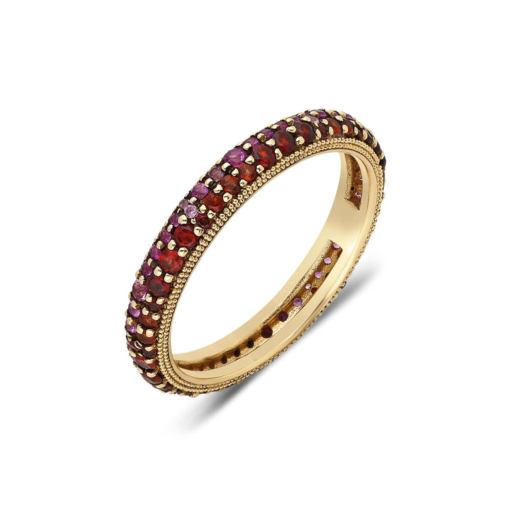 “Eterno” Pavé Ring - Garnets and Pink Sapphires