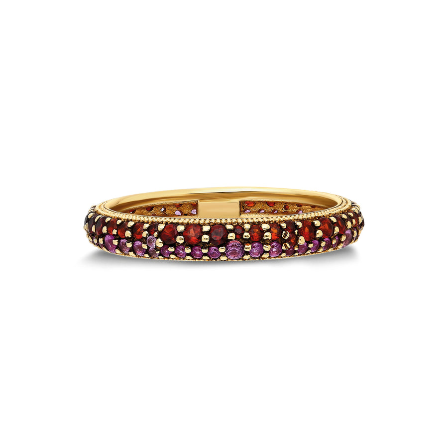 “Eterno” Pavé Ring - Garnets and Pink Sapphires