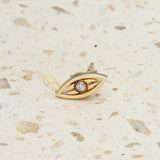 “Mini Macu” Yellow Gold and Diamond Evil Eye Stud Earring