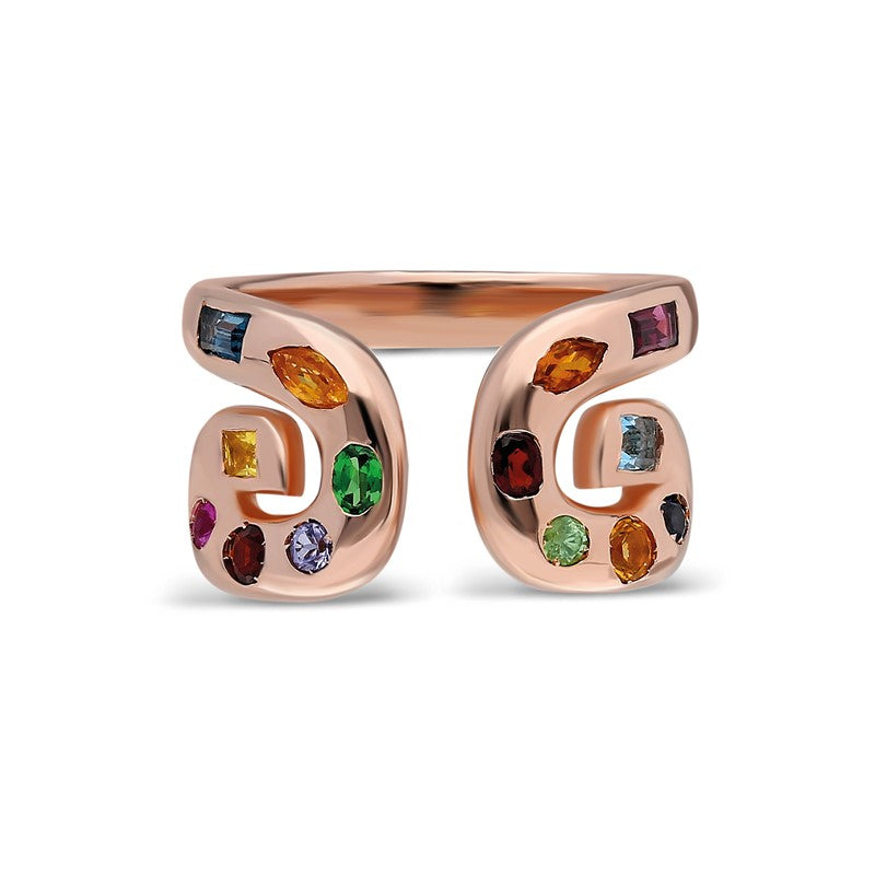 Txirimiri “Carnaval” Multi-Gemstone Ring - Rose Gold