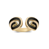 “Txirimiri” Enamel Cuff Ring - Black