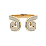 “Txirimiri” Enamel Cuff Ring - Cream