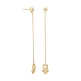 SAMPLE SALE “Atabex Cutout” Chain Drop Single Earring with Champagne Diamonds