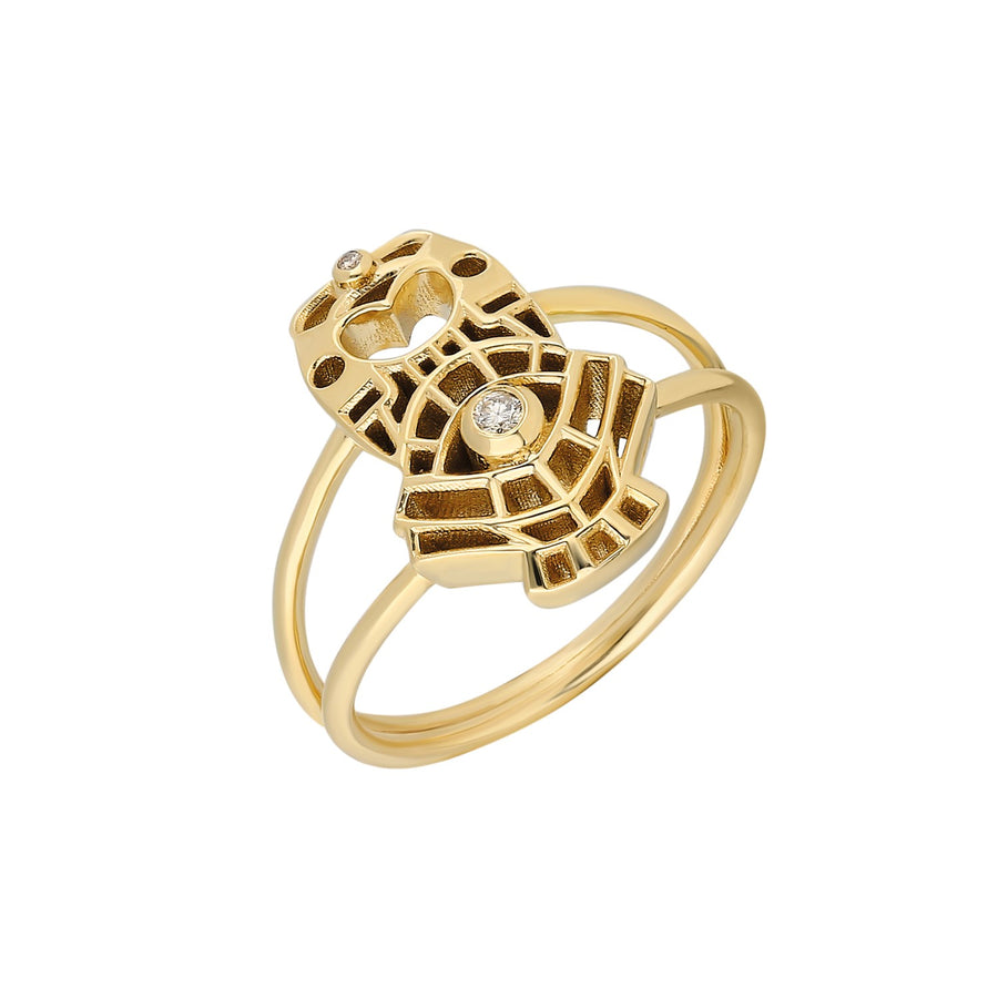 “Atabex” Mini Cutout Ring - Diamond Wind