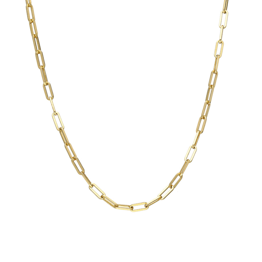 Small Paperclip Chain - Solid 14K Yellow Gold