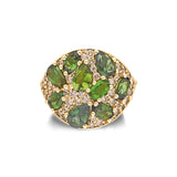 "Coa" Champagne Diamonds, Tsavorite and Tourmaline Ring