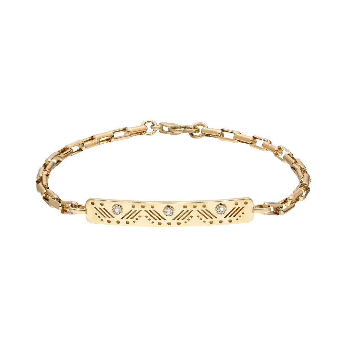 "Caona" Series II Chain Bracelet - Champagne Diamonds on Long-link Chain