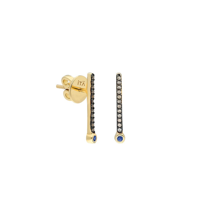 ¡Buenos Días! Small Cognac Diamond and Sapphire Ray Earring