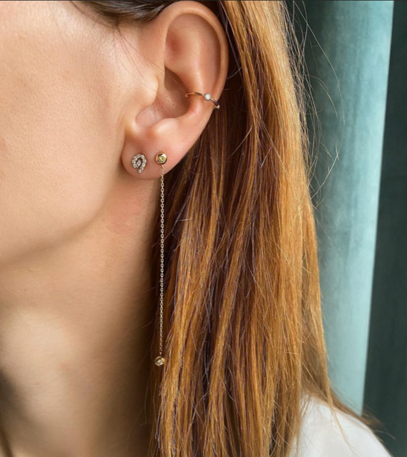 Bezel Ring Ear Cuff