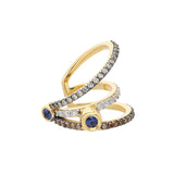 SAMPLE SALE ¡Buenos Días! Triple Ray Diamond and Sapphire Ear Cuff (no piercing)